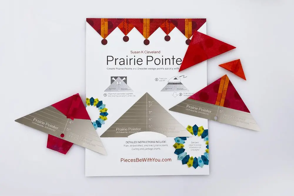 Prairie Pointer quilting tool: Create perfect prairie points and Dresden wedges with this 5" quilting ruler and instructions. - Looney Bin Quilting