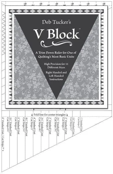 A square image of deb tuckers v block in black and gray with white background