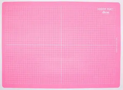 Dime Hooping Mat: Pink 16"x20" self-healing cutting mat with grid lines for crafting and quilting. - Looney Bin Quilting