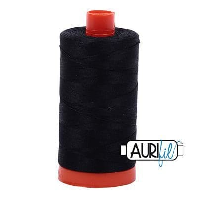 Aurifil Cotton Mako Thread 50WT 1300M - Black